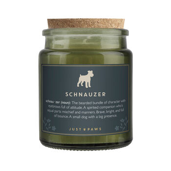 'Schnauzer' Definition Large Green Candle • Dog Enthusiast • Just Paws • Gift Box, 3 of 4