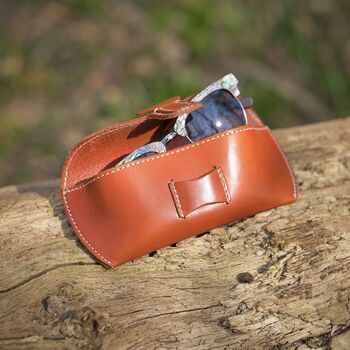 Handcrafted Leather Glasses Case In Tan, 2 of 7