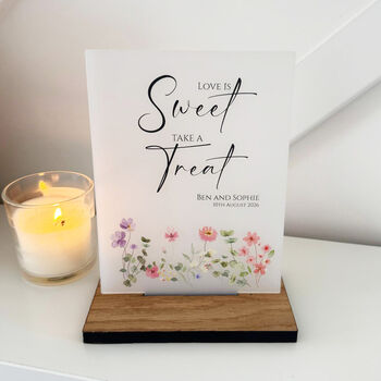 Floral Personalised Love Is Sweet Sign Opaque, 4 of 5