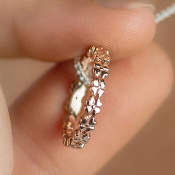 Sweet Rose Gold Clover Necklace For Good Luck, 2 of 7