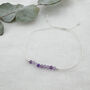 Amethyst Silk Bracelet February Birthstone Jewellery, thumbnail 3 of 6