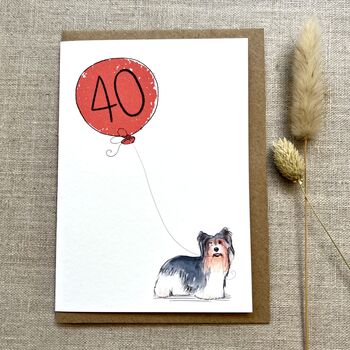 Personalised Biewer Terrier Birthday Card, 2 of 6