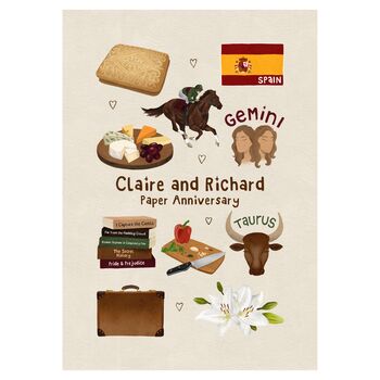Personalised Favourite Things Paper 1st Anniversary Print, 4 of 10