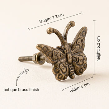 Vintage Brass Butterfly Cabinet Knob, 5 of 9