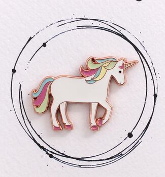 Unicorn Enamel Pin Badge, 2 of 4