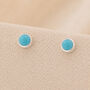 4mm Sterling Silver Turquoise Stud Earrings, thumbnail 1 of 4