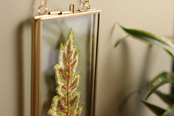 Single Leaf Embroidery Framed Art, 3 of 7