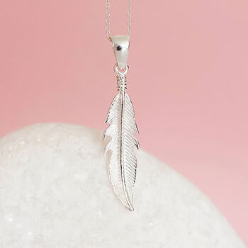 Sterling Silver 'When Feathers Appear' Necklace, 3 of 12