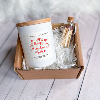 Happy Valentine's Day Candle Gift Set With Mini Matches, 2 of 9
