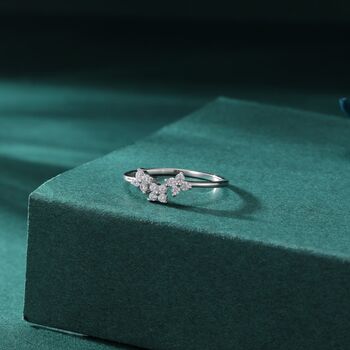 Hydrangea Bouquet Cz Flower Ring In Sterling Silver, 4 of 12