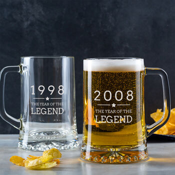 Personalised Engraved Year Of The Legend Mens Beer Tankard, 2 of 6