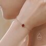 Sterling Silver Genuine Red Onyx Bracelet, thumbnail 2 of 12