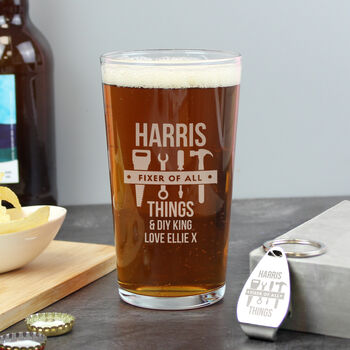 Gifts For Him Pint Glass And Bottle Opener Set, 4 of 5