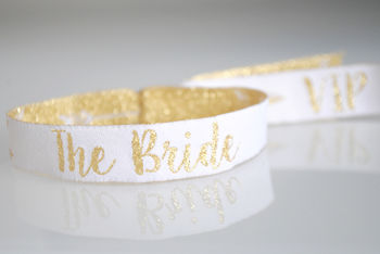 Team Bride Black And Gold Hen Party Wristbands, 7 of 8