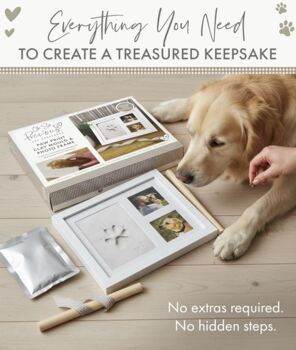 Paw Print Clay Moulding And Photo Frame Keepsake Kit, 10 of 12