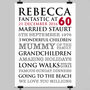 Personalised 60th Birthday Typographic Art Print, thumbnail 9 of 11