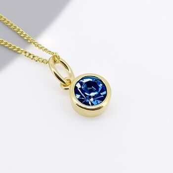 Personalised Gold Plated Sterling Silver September Sapphire Birthstone Necklace, 3 of 10