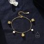 Lily Flower And Freshwater Pearl Charm Bracelet, thumbnail 7 of 11
