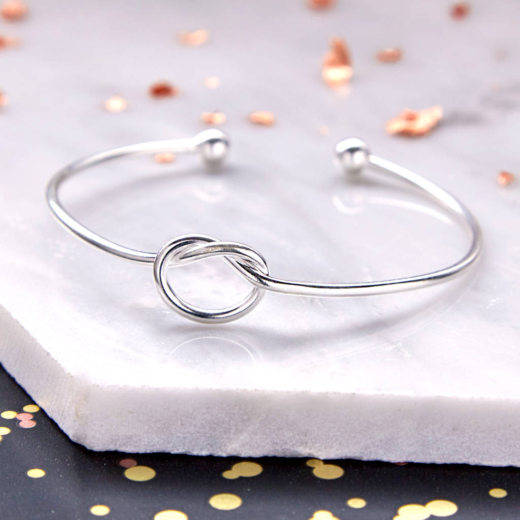Sterling Silver Infinity Knot Bangle Bridesmaid Gift By Junk Sterling Silver Infinity Knot Bangle Bridesmaid Gift