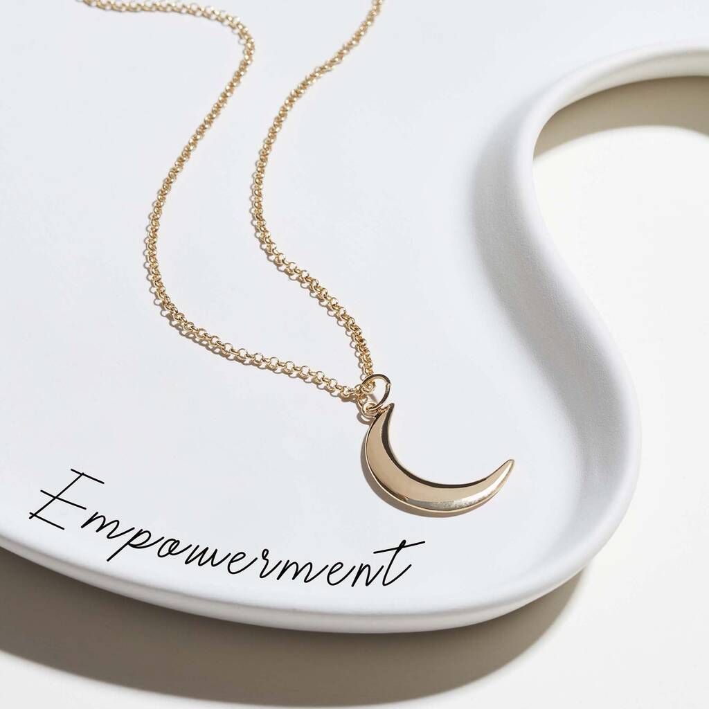 Crescent Moon Necklace In Silver Or 18ct Gold Vermeil, 1 of 7
