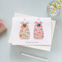 Liberty Print New Baby Twins Personalised Card, thumbnail 4 of 4