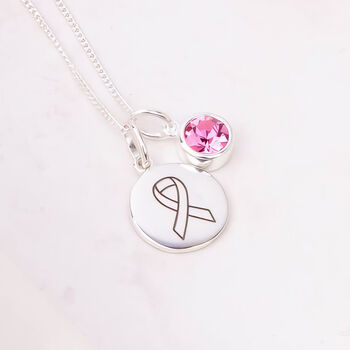 Personalised Sterling Silver Cancer Awareness Necklace, 2 of 12