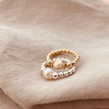 Gold Freshwater Pearl Ring, 5 of 6