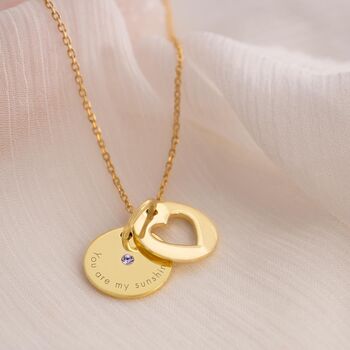 Sterling Secret Heart Birthstone Necklace Photo Set, 4 of 12