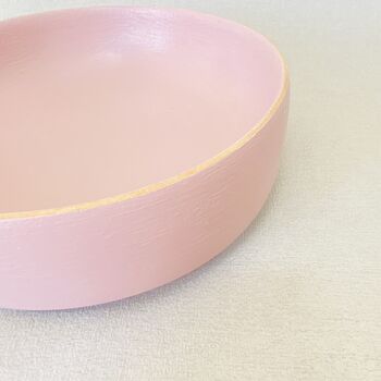 Antique Painted Pink Wooden Fruit Bowl ~ Six, 4 of 11