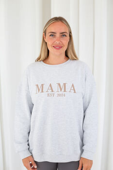 Mama Est Embroidered Personalised Sweatshirt Jumper, 5 of 12