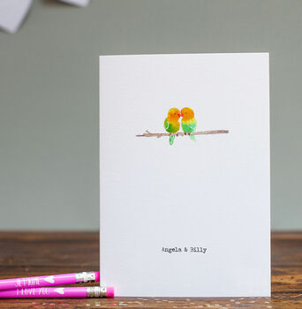 Personalised Love Birds Valentine's Card, 2 of 4