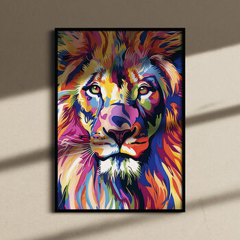 Pop Art Colourful Lion Print, 4 of 8