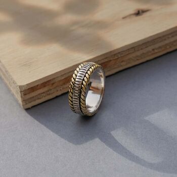 Trust In Life Sterling Silver Unisex Spinning Ring, 2 of 10