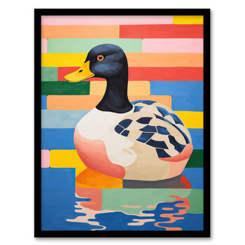 Duckpond Delight Colourful Bright Bird Wall Art Print, 5 of 6