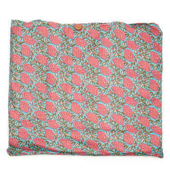 Serendipity Cotton Quilted Tote Bag Blue Peony, 4 of 4
