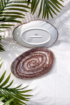 Brown Large Oval Serving Plate, 4 of 5