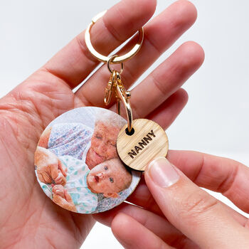 Personalised Wooden Photo Keyring For Grandma, 5 of 8