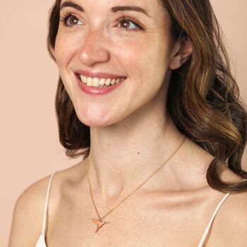 Hummingbird Pendant Necklace In Gold, 6 of 6