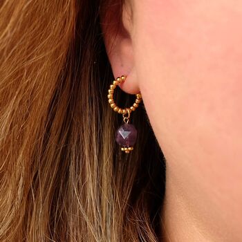 Amethyst Hoop Earrings, 2 of 4