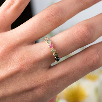 Multi Coloured Tourmalines Adjustable Ring, 4 of 12