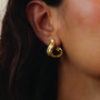 Wave Gold Hoop Earrings In 18 K Gold Plated Vermeil, thumbnail 7 of 7