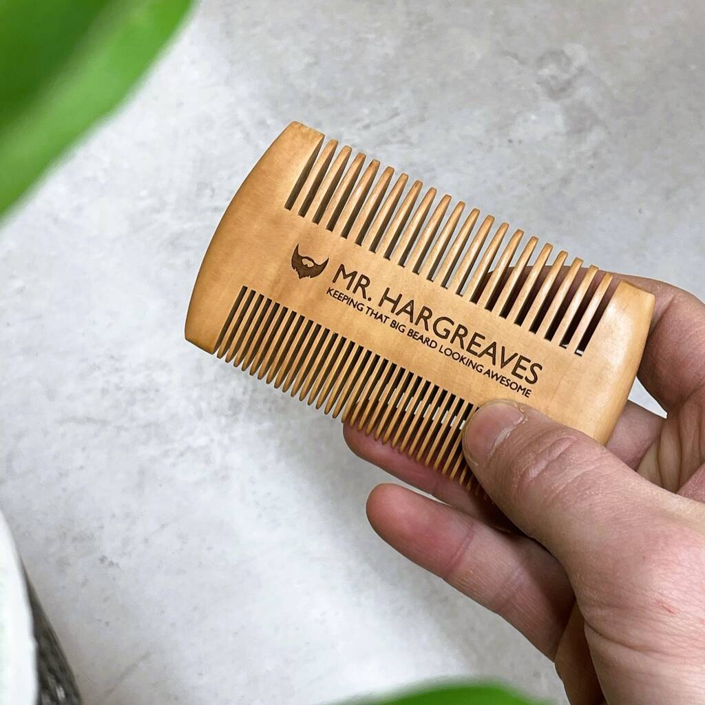Personalised Wooden Beard Comb, 1 of 5