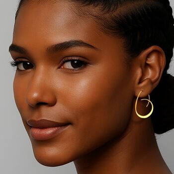 Tapered Rose Gold Sterling Silver Hoop Earrings, 4 of 8