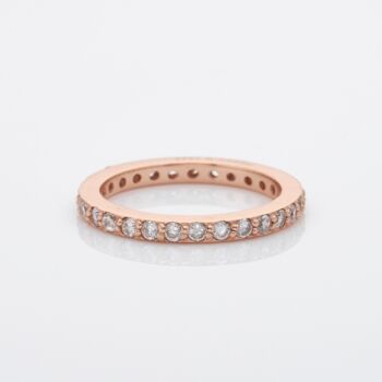 18k Rose Gold Plated Cubic Zirconia Stacking Ring, 2 of 5