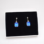 Sapphire Blue Crystal Clip On Earrings, thumbnail 2 of 4