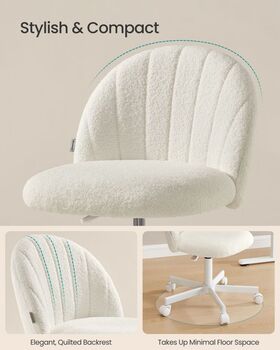 Office Chair Fabric Vanity Armchair, 4 of 8