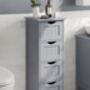 White Slim Storage Cabinet With Four Drawers, thumbnail 3 of 10