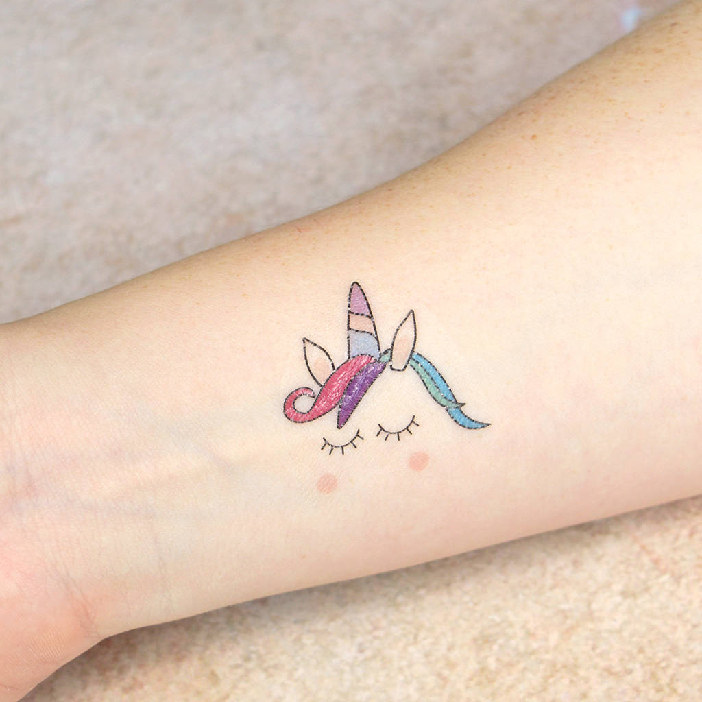 unicorn temporary tattoos by pink and turquoise ...