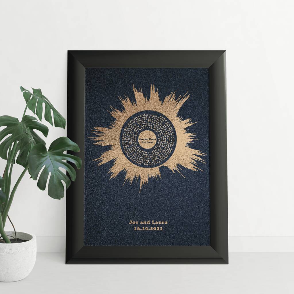 Personalised Song Lyrics And Soundwave Art In Rose Gold By Studio Hop