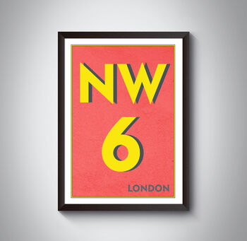 Nw6 Camden London Typography Postcode Print, 5 of 10